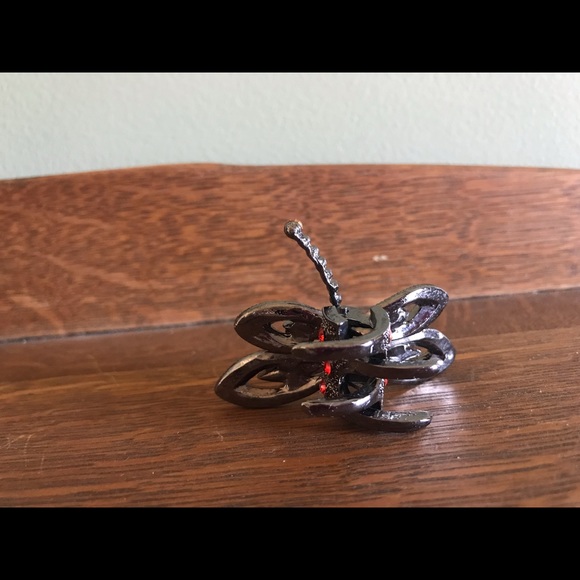 Vintage SNK Stamped Large Swarovski Crystal Dragonfly Claw Clip Hair Jewelry - Picture 6 of 14